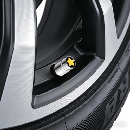 8-Pack Yellow Star Valve Stem Caps