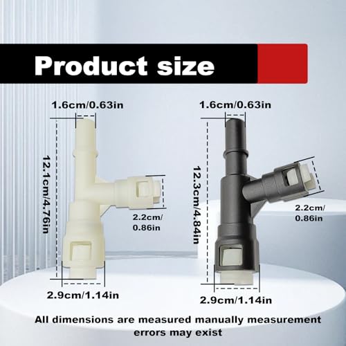 Pleoos 2PCS Car Heater Inlet Hose Fitting 15055343 Heater Inlet Hose Connector Tee Compatible with 00-14 GMC Yukon Sierra Chevy Tahoe Suburban Cadillac Escalade (Black & White)