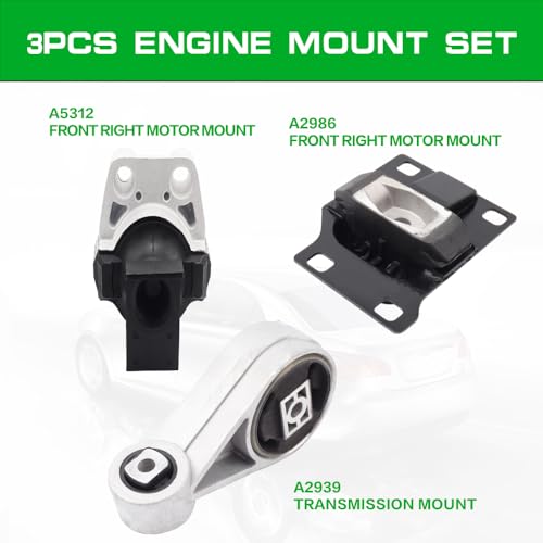Engine Motor and Transmission Mount Kit Compatible with 2005-2007 Focus - size: 2005 2006 2007 Focus 2.0L 2.3L