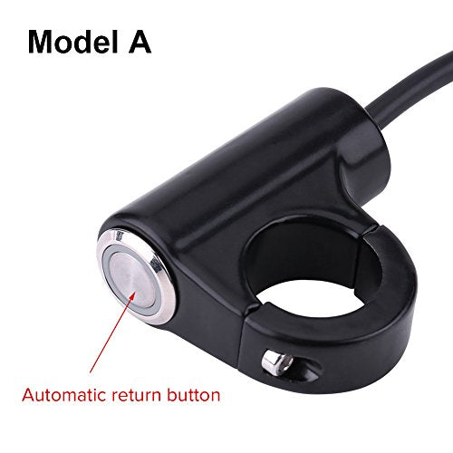 7/8" 22mm Handlebar Control Push Button Switch, Weatherproof Aluminum Alloy Motorcycle Handlebar Mount Switch Button Headlight Brake Fog Lights ON/Off(Automatic Return Button) - size: Automatic Return Button