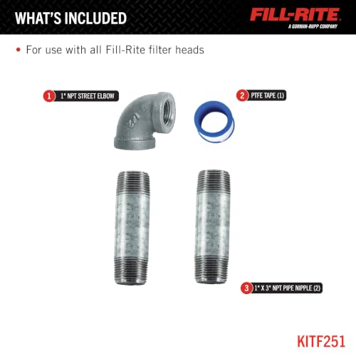 Fill-Rite KITF251 1" NPT Filter Hardware Installation Kit - style: 1" Filter Install Kit