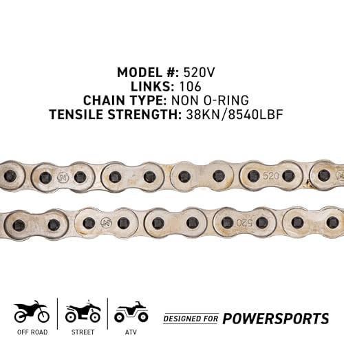 NICHE Drive Sprocket Chain Combo for Kawasaki KLR650 Front 15 Rear 43 Tooth 520NZ Standard 106 Links - size: Standard Chain
