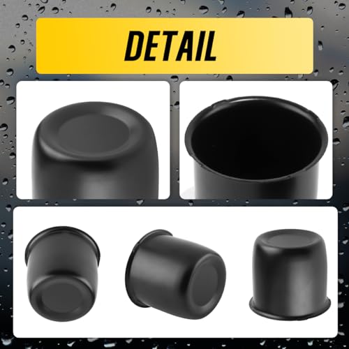 4Pcs 3.31" Stainless Trailer Wheel Center Caps, 3.03" H Matte Black - color: Matte Black, size: 3.31'' Hub 3.03''H