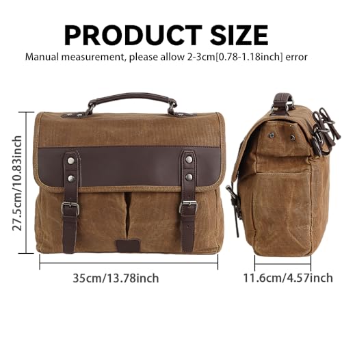 Motorcycle Bags Vintage Motorcycle Saddlebag Large Capacity Side Bag Waterproof Canvas Luggage Bag Storage Panniers Removable Shoulder Strap Universal Fit for Adventure,Cruiser,Street - color: Brown