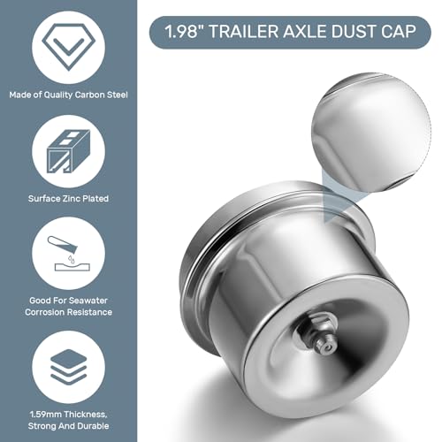 Morningro 2 Pcs 1.98'' Axle Grease Cap Boat Trailer Hub Dust Fitting Cap