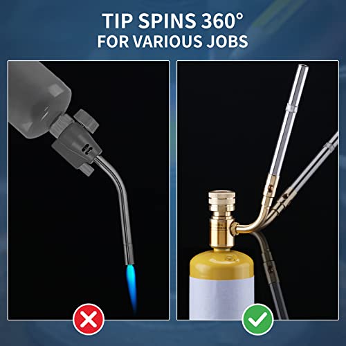 360° Swivel Propane Torch Head, Adjustable for Soldering and Brazing - color: Gold