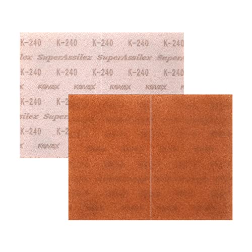 Super Assilex Flexible Sanding Sheets Job-PAK, Brown K-240, U191-2517, 4 Sheets + 1 Hard M Hand Pad for Half Sheets - color: K-240 Brown, size: w/ Half-sheet M Pad