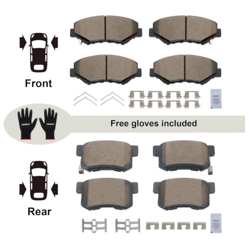 HUSCH Front & Rear Ceramic Brake Pads Fit For Honda CR-V 2002-2004 - size: D914+D536