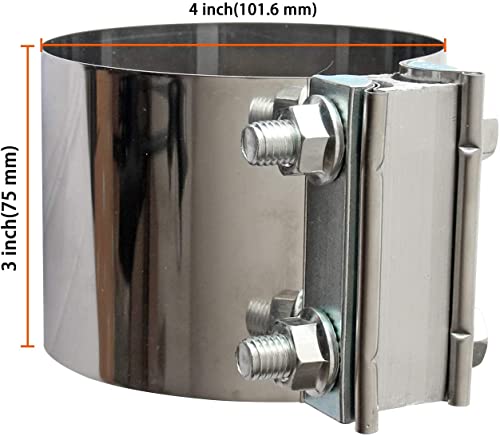Exhaust Band Clamps 4 Inch Butt Joint Exhaust Pipe Muffler Band Clamp 304 Stainless Steel(4 Pack 4" Butt Lap Joint Exhaust Clamp) - size: 4IN 4PCS Butt Joint Clamps