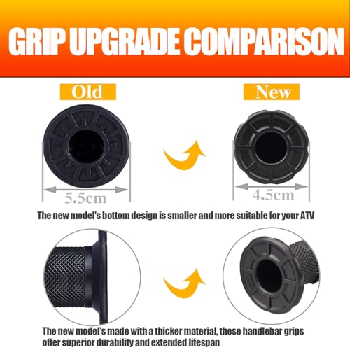7/8'' ATV Grips Upgrade Universal Handlebar Grips Soft Rubber Thumb Throttle Motorcycle Grip for Polaris Kid Youth 4 Wheeler Quad 400ex Banshee Blaster Raptor 350 Warrior 350 Raptor 660 - color: Gray