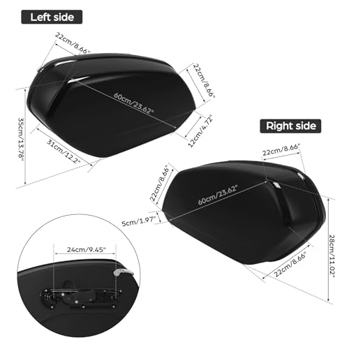 TCMT Vivid Black Hard Saddlebags & Docking Kit Fit For Harley Fat Boy Breakout FXBR FLFB 2018-2024 - color: Black Set B, size: Fit For Fat Boy Breakout