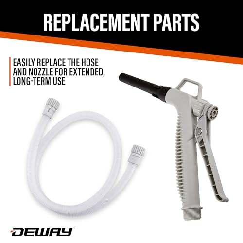 Deway Stick Fuel Pump, Trigger Nozzle, 51in Clear Hose, 4-AA, 3.2 GPM - style: Hand-Trigger Nozzle