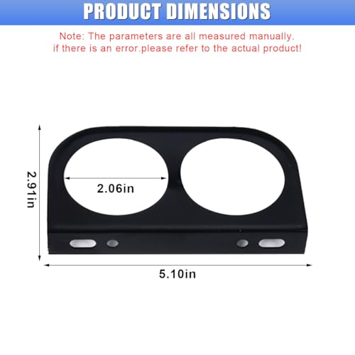 Universal 2-1/16" 52mm Car Black Dual Gauge Mount Bracket Pod - size: 2Mount