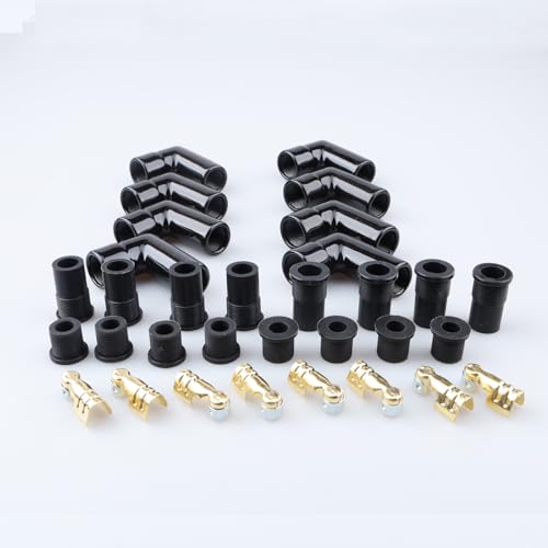 AC PERFORMANCE 90 Degree Ceramic Spark Plug Boot Kit Black 8PCS - color: Black, size: 90 Degree - 8PCS