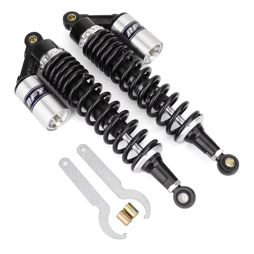 360mm 14.17 inch 7mm Spring Universal Motorcycle Air Shock Absorber Rear Suspension ATV Quad Scooter Dirt Bike For CBR600 CBR400 CB500 YZF XC EXC XCF Black Silver - color: Black Silver
