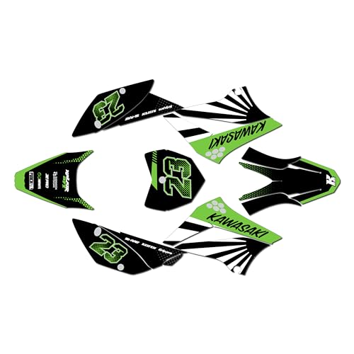 Graphics Kit for Kawasaki KLX110, KLX110R/RL (2010-2024) FH Series Green 09 Mil - Dirt bike Custom Racing Graphics Decals Stickers Kit, no-plastics - color: Green, size: 09 Mil