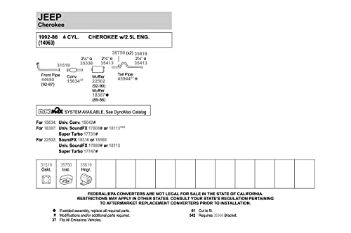 Walker SoundFX 18568 Direct Fit Exhaust Muffler 2.25" Inlet (ID) 2.25" Outlet (ID) for Jeep Cherokee