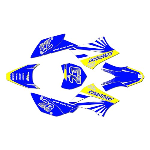Graphics Kit for Kawasaki KLX110, KLX110R/RL (2010-2024) FH Series Yellow 09 Mil - Dirt bike Custom Racing Graphics Decals Stickers Kit, no-plastics - color: Yellow, size: 09 Mil