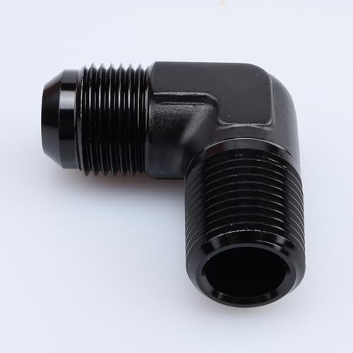 AC PERFORMANCE AN10 to 1/2" NPT Male 90 Degree Fitting Aluminum Black - color: Black, size: 10AN to 1/2 NPT