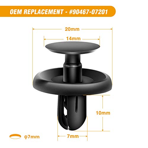 GOOACC 100PCS 6.5mm 7mm 9mm Compatible with Toyota Push Type Retainer 90467-10183,Engine Under Cover Push-Type Retainer for Lexus&Toyota Clips 90467-07201,for Toyota 52161-02020 Bonus Fastener Remover - color: 100 Pcs Mixed Size Clips + 1 Remover