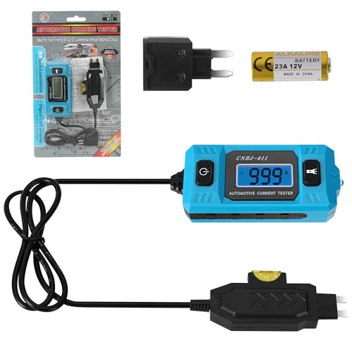 Automotive Circuit Fault Probe Tester, 20A 48V Car Relay Fuse Blade Test, Cnbj-611 Parasitic Draw Tester, with LED Display & Front Light, High-Precision for Cars, Trucks, Suvs