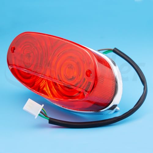Rear Tail Lights 3 Wires Red Aftermarket Replacement Parts Fits for Chinese 50cc 70cc 90cc 110cc 125cc 150cc 200cc ATV Quad 4 Wheeler Go Kart Roketa Sunl JCL Taotao Coolsport Kazuma Etc.
