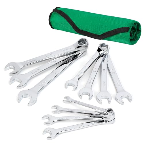 SK Tools USA 11 Piece, 6 Point Metric SuperKrome® Combination Wrench Set | SK01487A