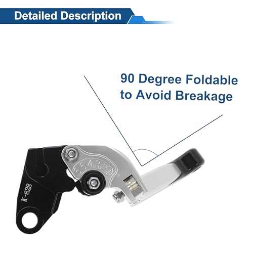 Short/Long Brake Clutch Levers for Kawasaki Ninja ZX6R 636 00-04 - color: Silver Tone Handle Black End