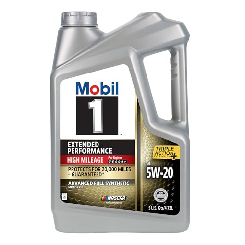 Mobil 1 Extended Performance High Mileage Full Synthetic Oil 5W-20, 5 Quart - size: 5 Quart (Pack of 1), style: Extended Performance High Mileage