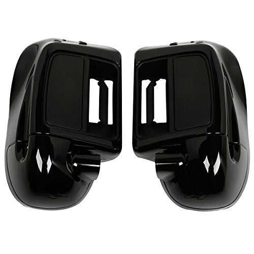 SLMOTO Lower Vented Fairing Kits 6.5" Speaker Box For Harley Touring Glide - color: W/ Speaker Pods & Grills For '14-Later