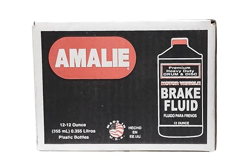AMALIE Dot 4 Brake Fluid (160-65041-92) 12 Ounce Bottle, Pack of 12 | Made in USA - size: 12 Ounce / Pack of 12