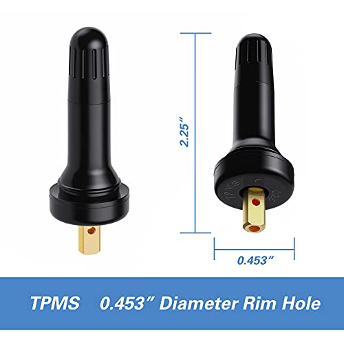 CKAuto TPMS 20008 Rubber Snap-in Tire Pressure Sensor Valve Stem, 5 Pcs - size: TPMS