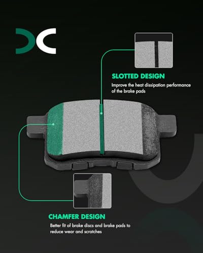 SCITOO Disc Brake Pads Sets Front and Rear Ceramic D914 D1336 w/Hardware - size: Front D914 & Rear D1336