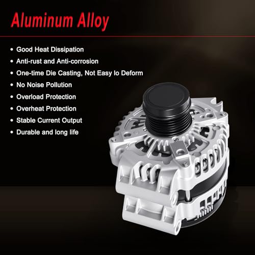Alternator compatible with 2017-2018 Pacifica V6 3.6L NIN G - size: 2017-2018 Pacifica