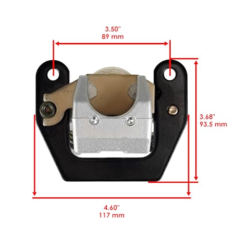 Caltric Rear Brake Caliper and Disc Rotor with Pad Compatible with Yamaha Rhino 660 YXR660 4X4 2004-2007