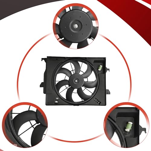 PartsFlow Radiator Cooling Fan Assembly For 2012 2013 2014 2015 Hyundai Accent/Veloster For 2012 2013 Kia Rio 620-442 - color: For Hyundai