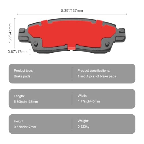 D883 Rear Ceramic Brake Pads Kit Fit For Buick Enclave 2008-2017, For Rainier 2004-2007, For Chevrolet SSR 2003-2006, For Trailblazer 2002-2009, For Trailblazer EXT 2002-2006 - size: HZ883H
