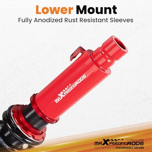 maXpeedingrods Coilovers for Acura TL FWD & AWD 2009-2014, 24 Levels Damping Adjustable Coilover Suspension Kit, Height Adjustable Shock Absorber Struts, Lowring Kit by 1-3" Red