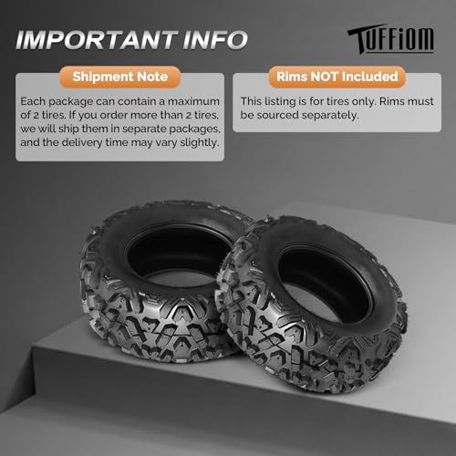 TUFFIOM 26x9-12 ATV Tires Set of 2 for All Terrains, Mud Sand Off-road ATV UTV Tire for Trail Vehicles, 6 PR, Deep Tread, Tubeless - size: 26 x 9.00-12 (2 pack)