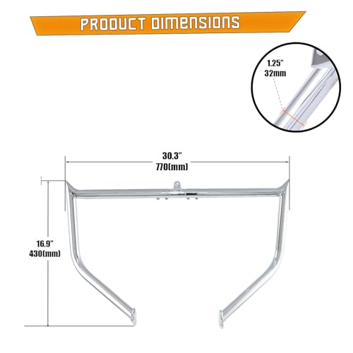 Kinglemc Crash Bar Engine Guard for Harley Touring(Chrome) - color: Chrome-Updated