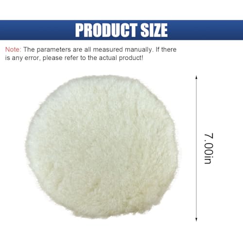6PCS Wool Car Polisher Pad Bonnet, 7 Inch (180mm), White