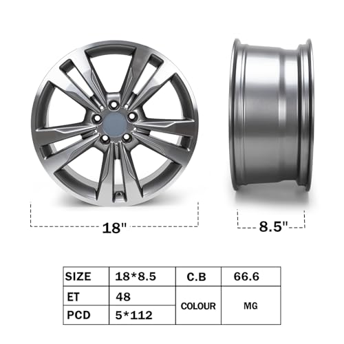 New 18'' x 8.5" Aluminum Alloy Wheel Rim Compatible with Mercedes-Benz C300 C350 2015-2018, Rear Wheel Replacement, OE Direct Replacement - size: Fits 2015-2018 - 18'' x 8.5''