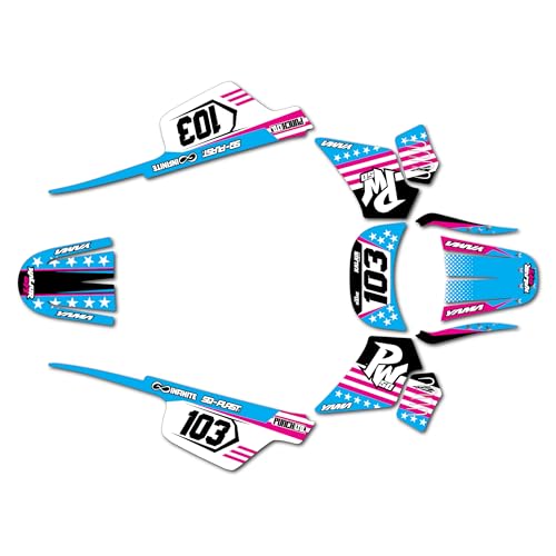 Graphics Kit for Yamaha PW50 (1980-2023) Usa Series Magenta 21 Mil - Dirt bike Custom Racing Graphics Decals Stickers Kit, no-plastics - color: Magenta, size: 21 Mil - Pro Edition