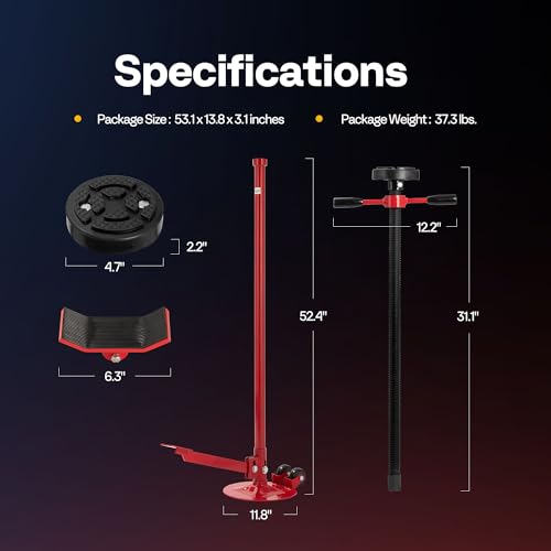 SPECSTAR Movable Underhoist Support Stand 3/4 Ton Pole Jack with Foot Pedal - style: With Foot Pedal