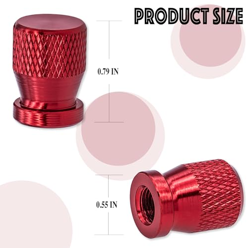 4PCS Car Tire Valve Stem Caps, Anodized Premium Alloy Air Caps Cover Accessories, Corrosion Resistant Leak-Proof, Universal for Cars, SUVs, Bikes, Trucks and Motorcycles (Red) - color: M14 - Red, size: 4 pcs - Standard