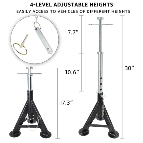 RV Stabilizer Jacks, Travel Trailer Tall Jack Stands, 17.3-30 Inch, 2 Pack - color: Black-Standard RV stabilizer jacks/2PC