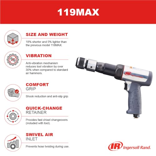Ingersoll Rand 119MAX 3 1/2" Stroke Long-Barrel Air Hammer - size: 3-1/2" Stroke, style: Tool Only