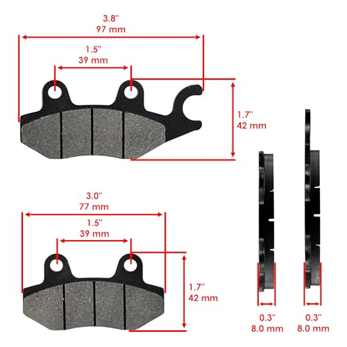 Caltric Front and Rear Brake Pads Compatible with Kawasaki ER400 EX400 Ninja 400 ABS 2018-2023