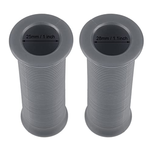 Handle Grip Pair, Motorcycle Grips Pair of 1inch 25mm/ 1.1inch 28mm Universal Motorcycle Vintage Handle Handlebar Grip for Most Motorcycles - color: Dark Grey