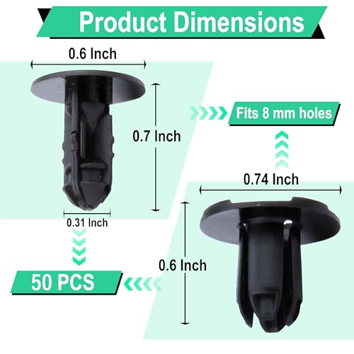 50 PCS Fender Liner Push-Type Retainer Clip Fastener, Car Retainer Clips - size: 50 PCS